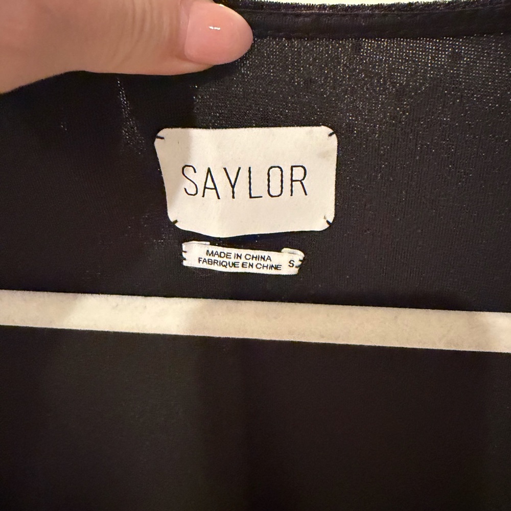SAYLOR Black Long Sleeve Evening Dress with rainbow studs, NWT - Picture 6 of 7